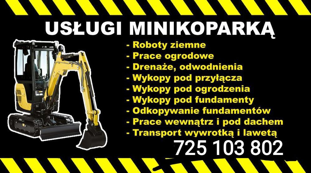 Koparka minikoparka wywrotka pracę ziemne