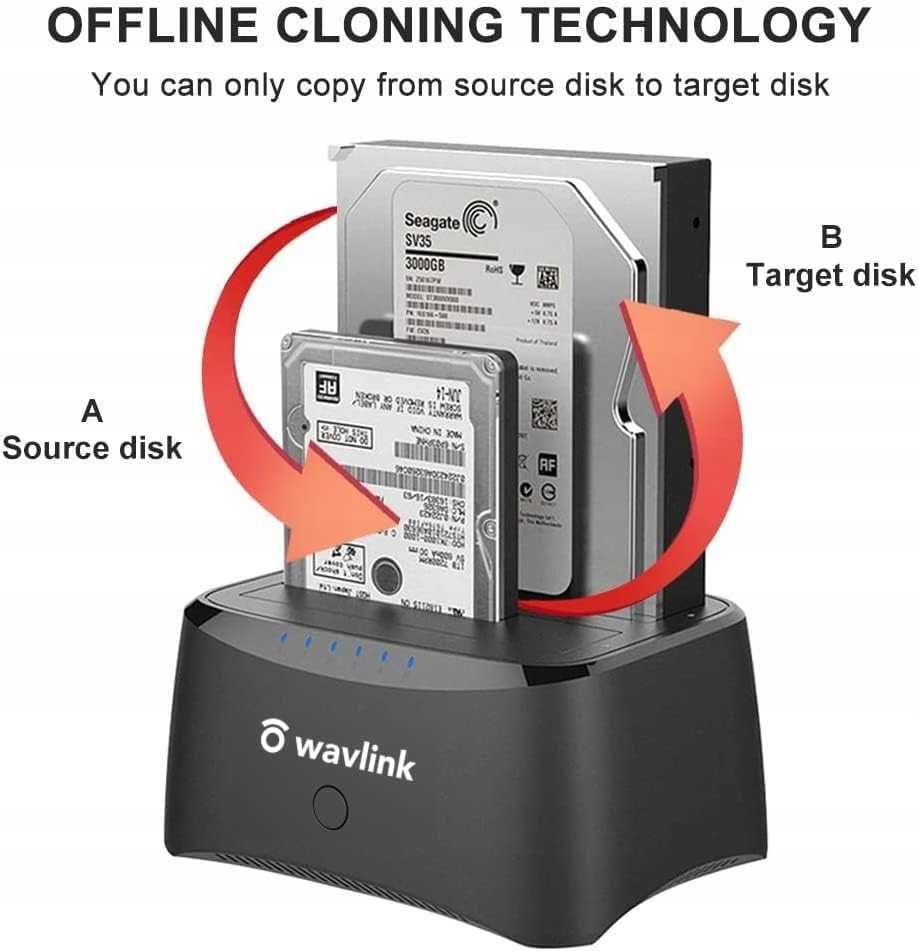 WAVLINK Stacja dokująca dysków 2,5" 3,5" SATA II SATA III USB 3.0