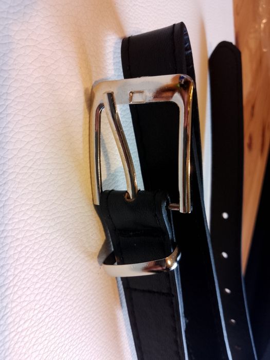 Pasek z ekoskóry czarny damski