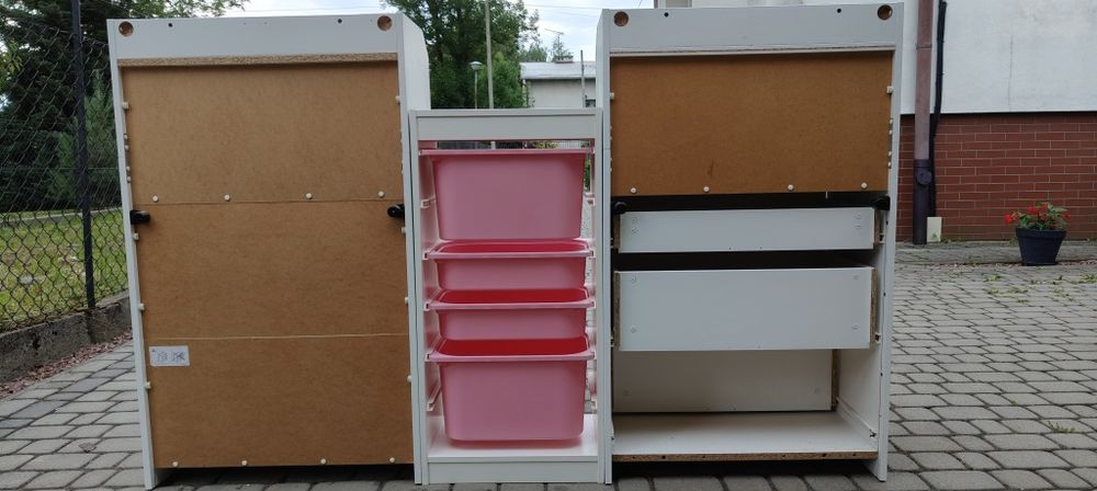 Zestaw mebli IKEA – 2x HAUGA + TROFAST, białe, komplet do pokoju dziec