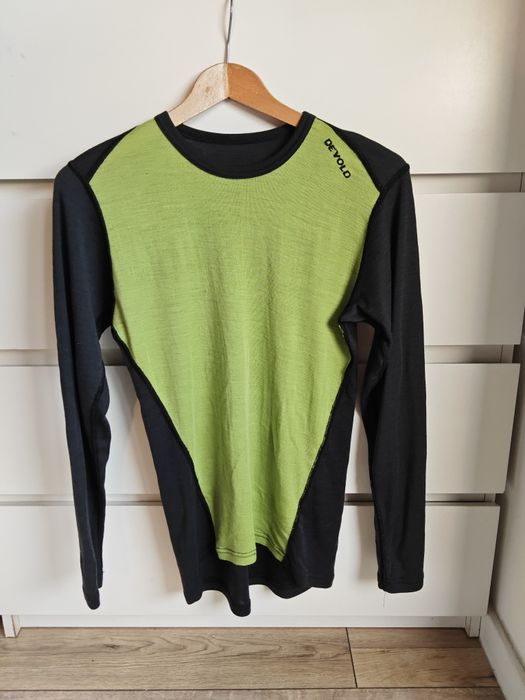 Devold Multisport S bluzka wełniana termoaktywna szaro zielona  merino