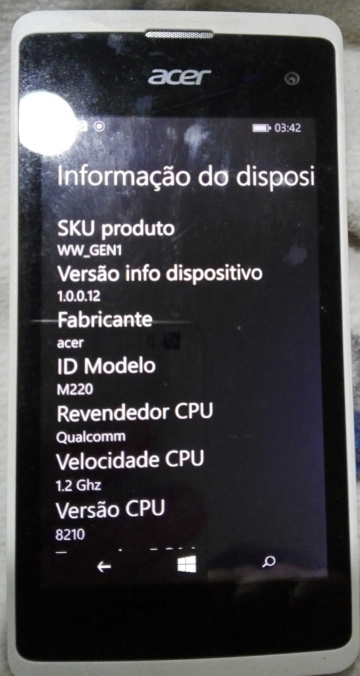 Acer M220 - windows phone - portes incluídos