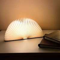 Książka świetlna LED - kolor wiśniowy lampka wintage