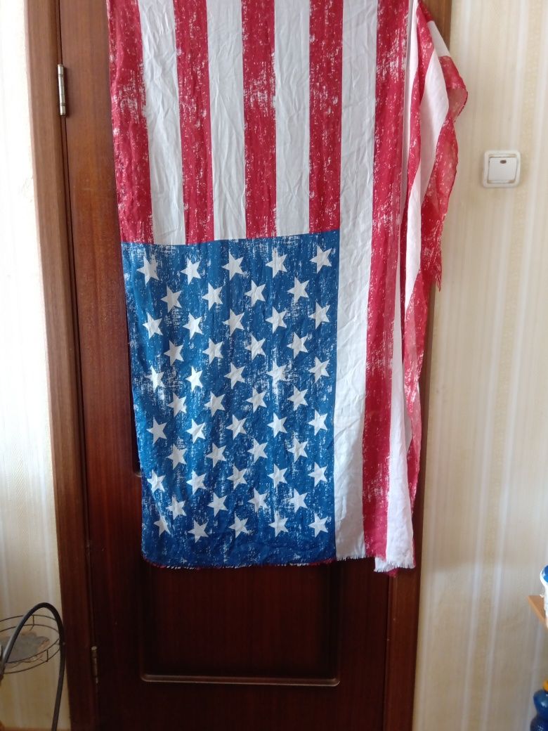 Ткань, с принтом флага США, декор, парео