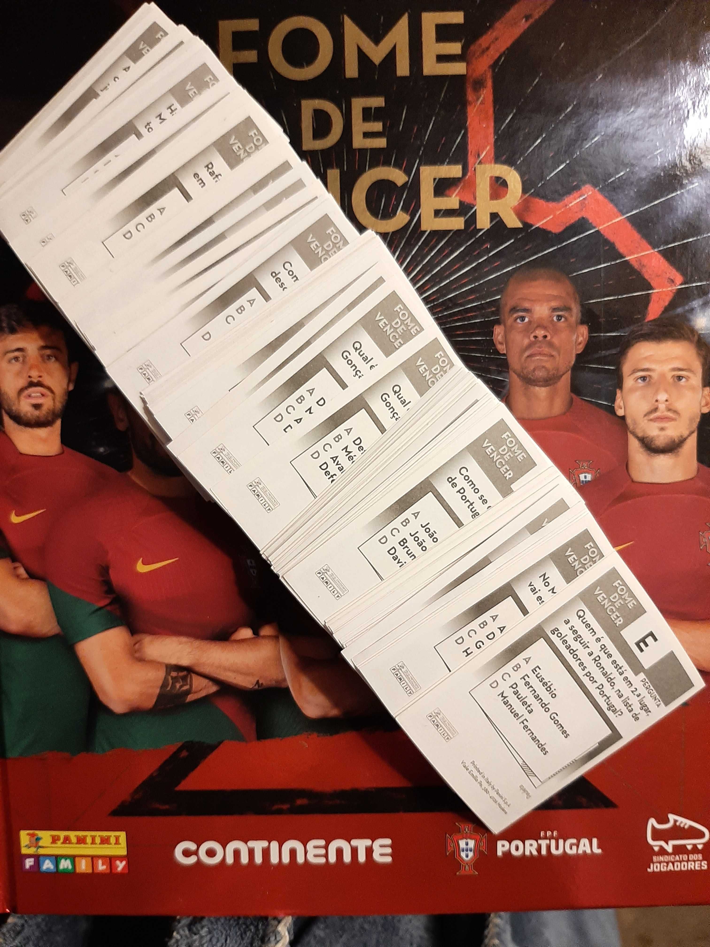 Cromos caderneta futebol fome de vencer continente