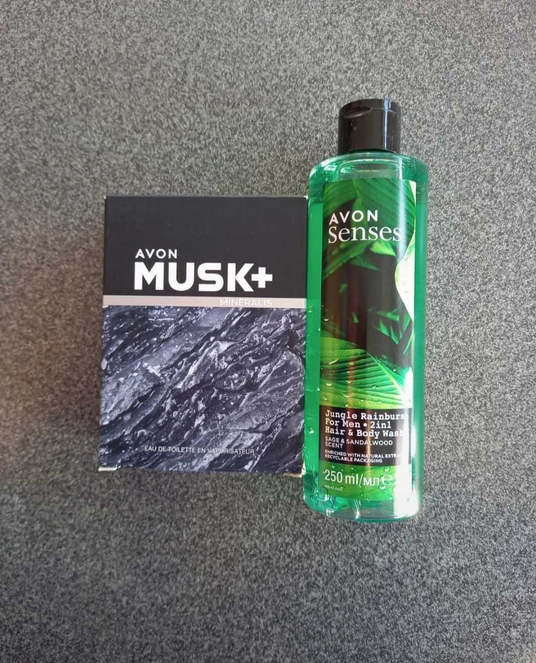 Zestaw dla niego woda Musk Mineralis + żel do mycia ciała i włosów