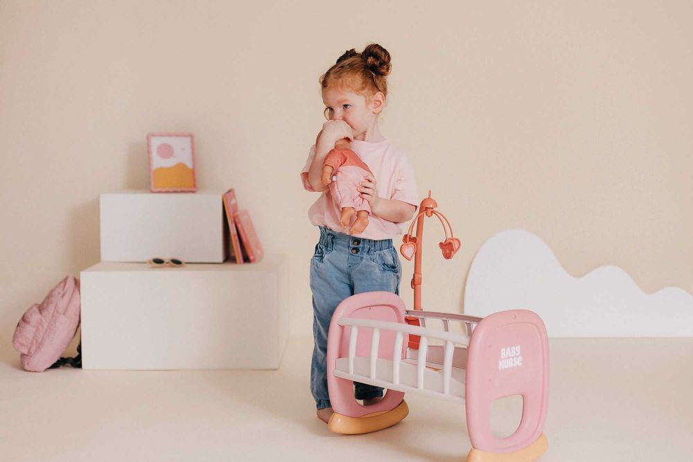 Колиска "Бебi Ньорс. Терракотова пудра" з мобілем (7600220390)