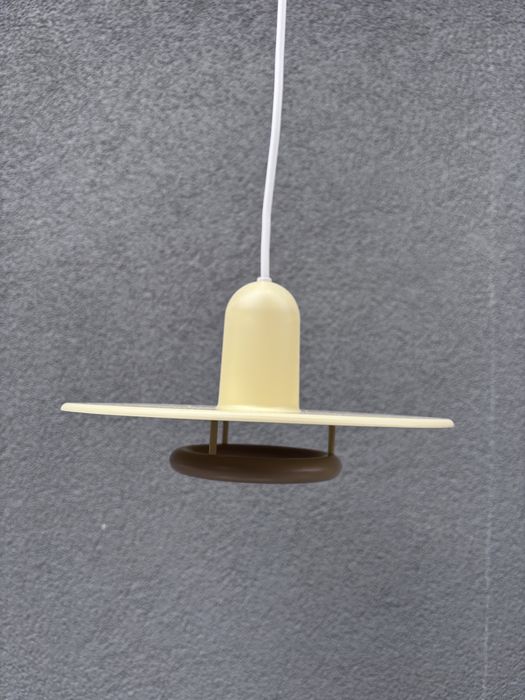 Lampa spodek - Żółta space age retro prl