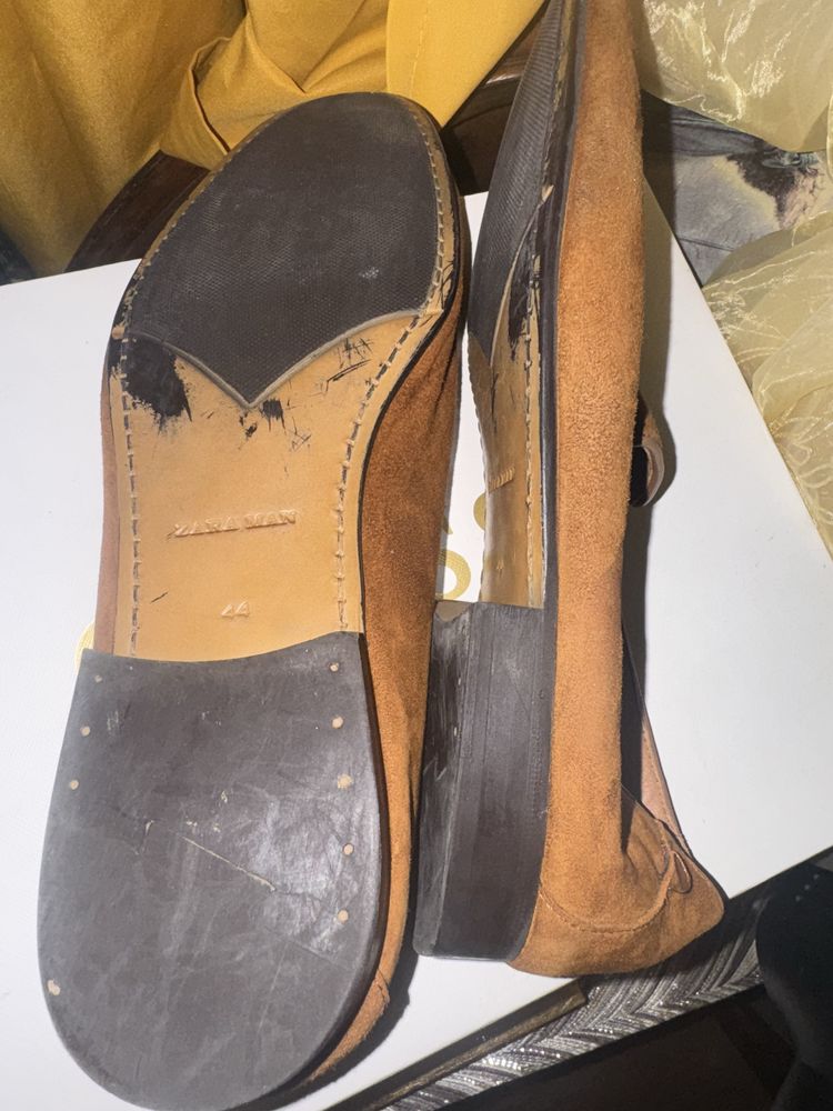 Zara Mokasyny Loefersy meskie 44 zamsz brazowe nubuk