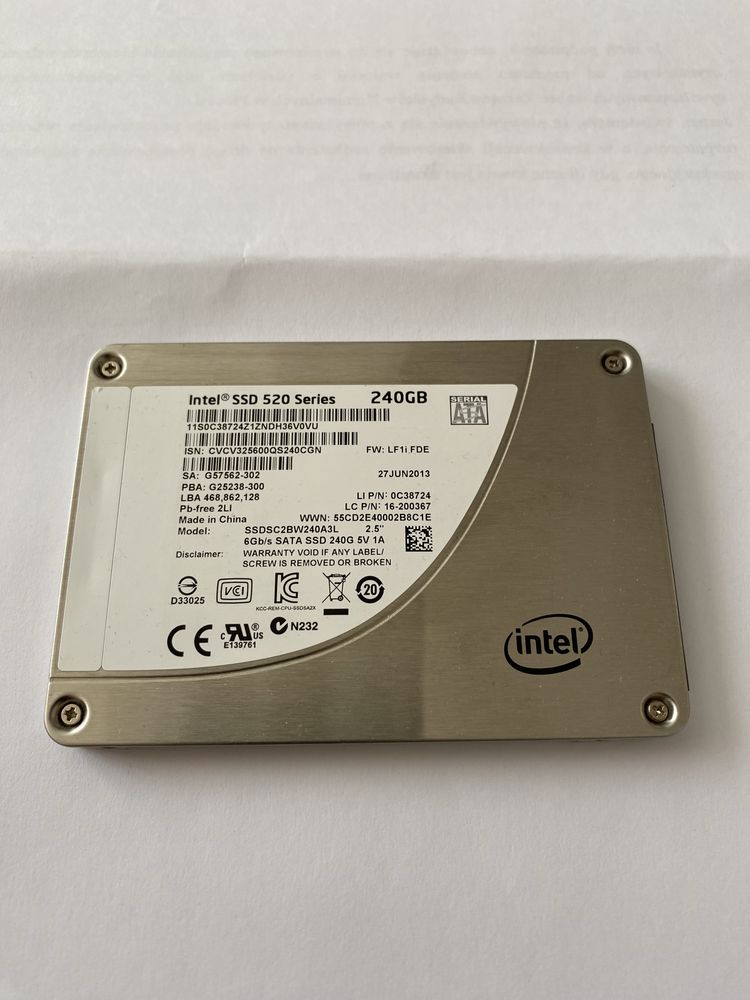 Intel SSD 240 520 series SSDSC2BW240A3L