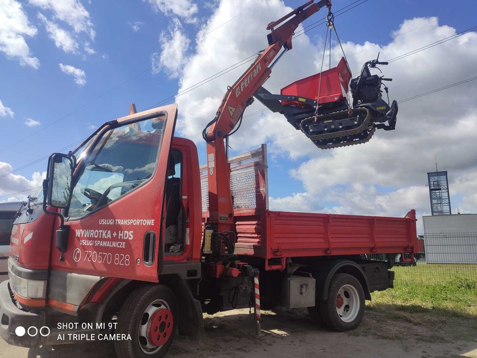 Wywrotka z HDS piasek, beton kostka działki.Wozidło gąsienicowe.