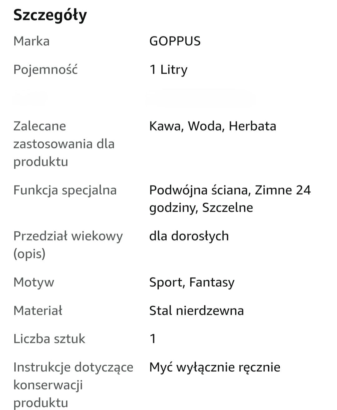 Butelka do picia Ciepłe zimne