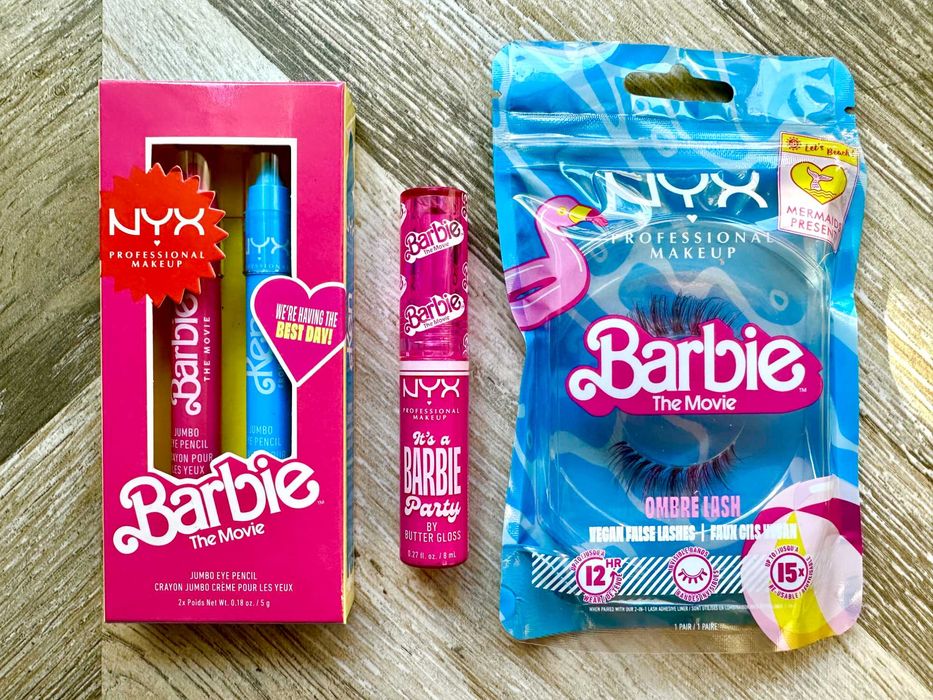 NYX Professional BARBIE Zestaw do makijażu błyszczyk, kredki, rzęsy