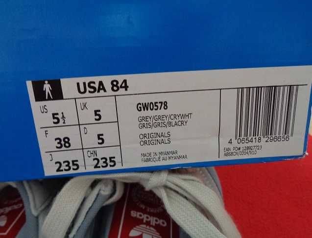 Buty Sportowe Adidas Unisex rozm. 38  Szare Nowe z Metką