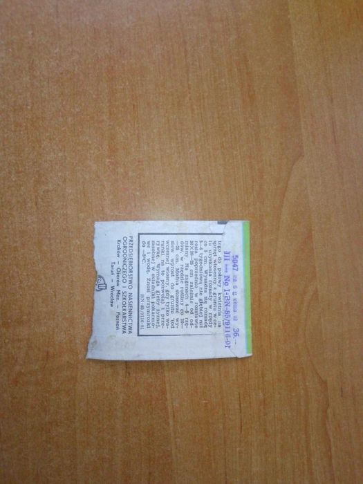 Nasiona sałaty sałata gruntowa masłowa wczesna puste opakowanie PRL