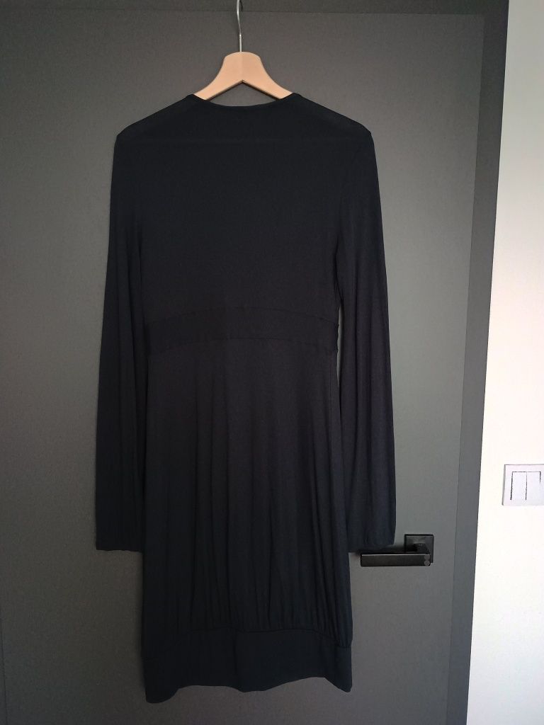 Intimissimi 40 L Tall granatowa letnia sukienka MIDI głęboki dekolt V