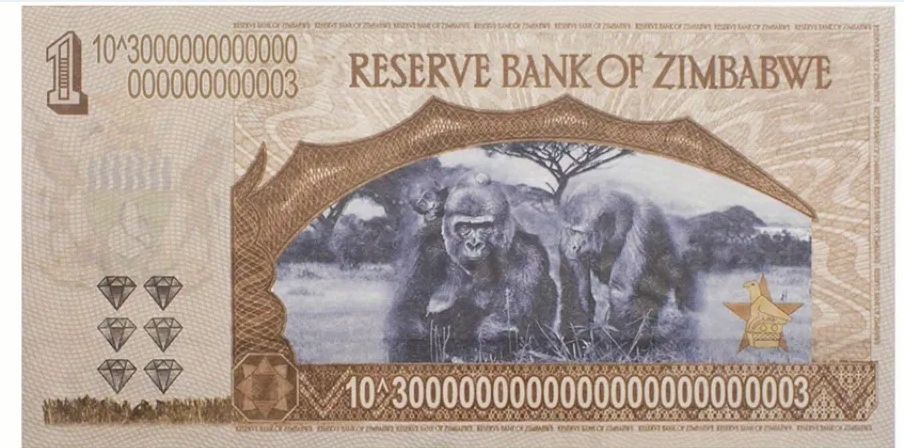 Banknot kolekcjonerski 1 Jeden yottalilion dolarów Zimbabwe UV