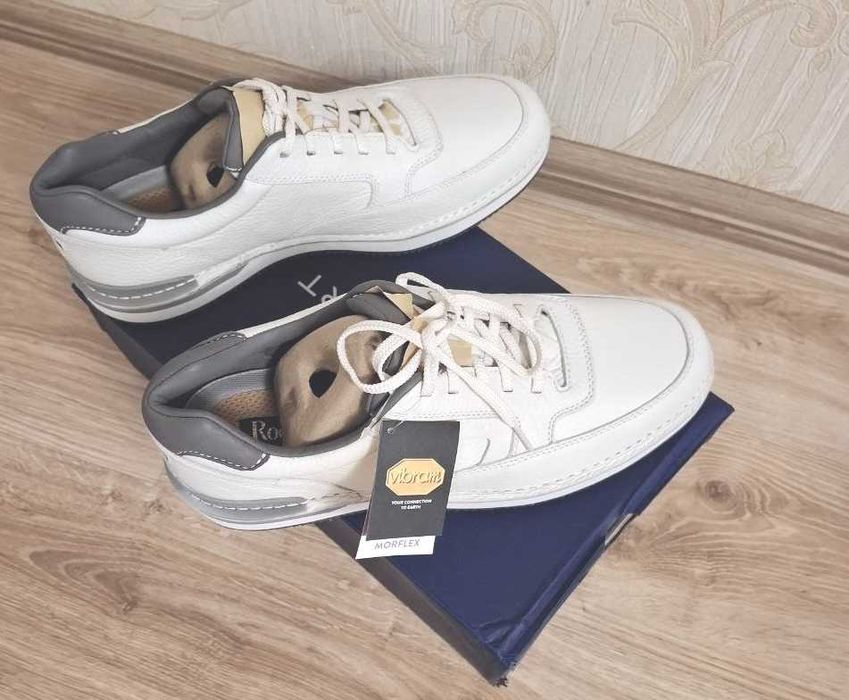 Оксфорди чоловічі НОВІ Rockport (білі) р-р 44,5 (USA 11,5)