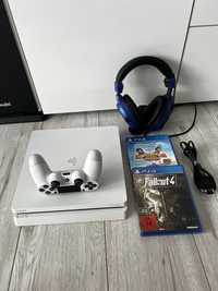 PlayStation 4 PS4 Slim 500 GB White / Biały Pad + 2 Gry + Słuchawki