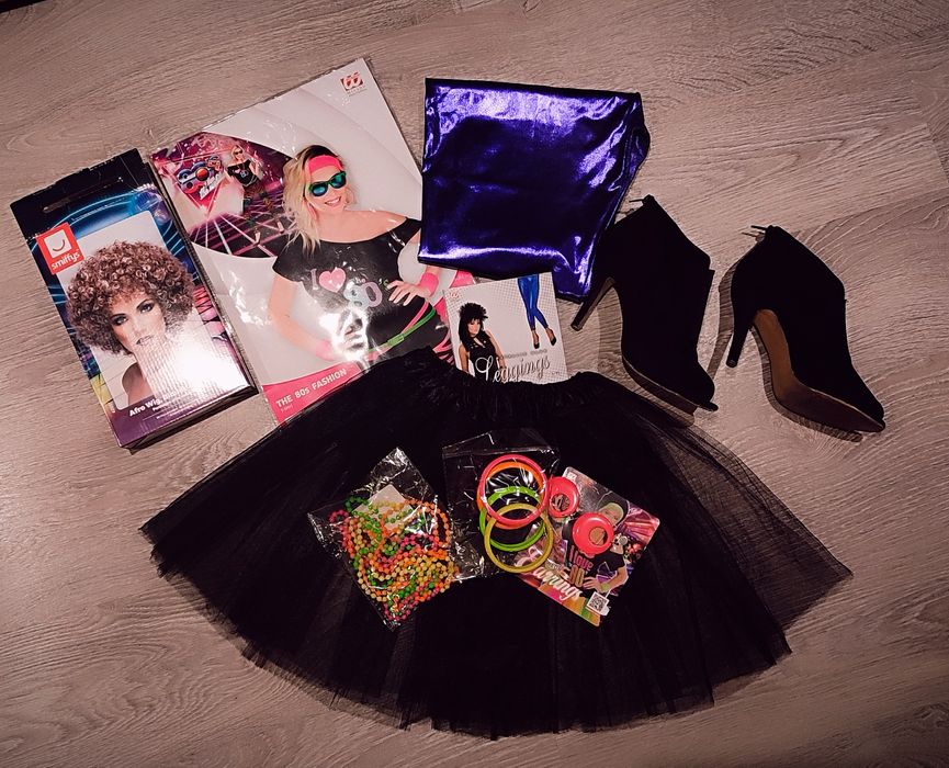 Lata 80 strój disco kompletny afro r.L/XL