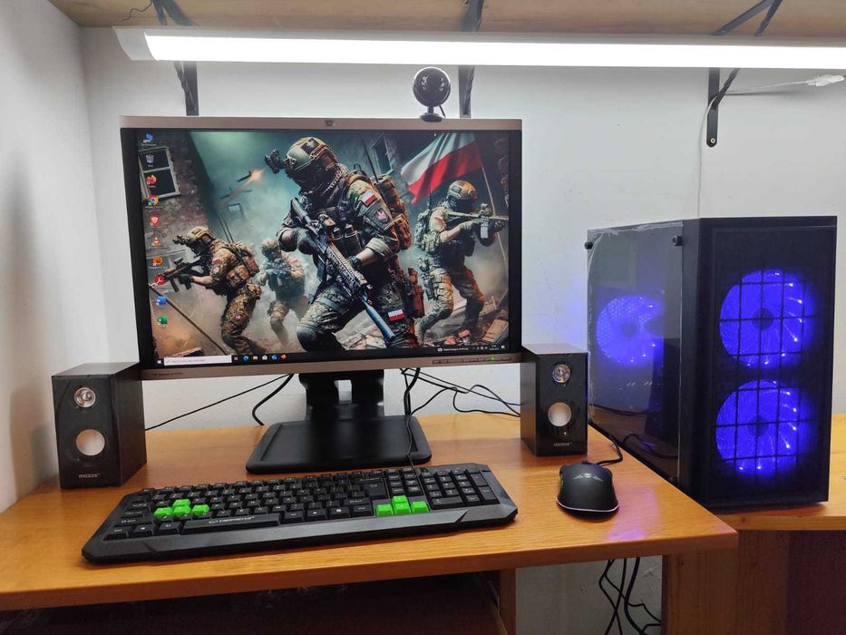 Gamingowy komputer RGB.RX570 8GB,64GB RAM,M.2,1TB HDD+monitor+akcesori
