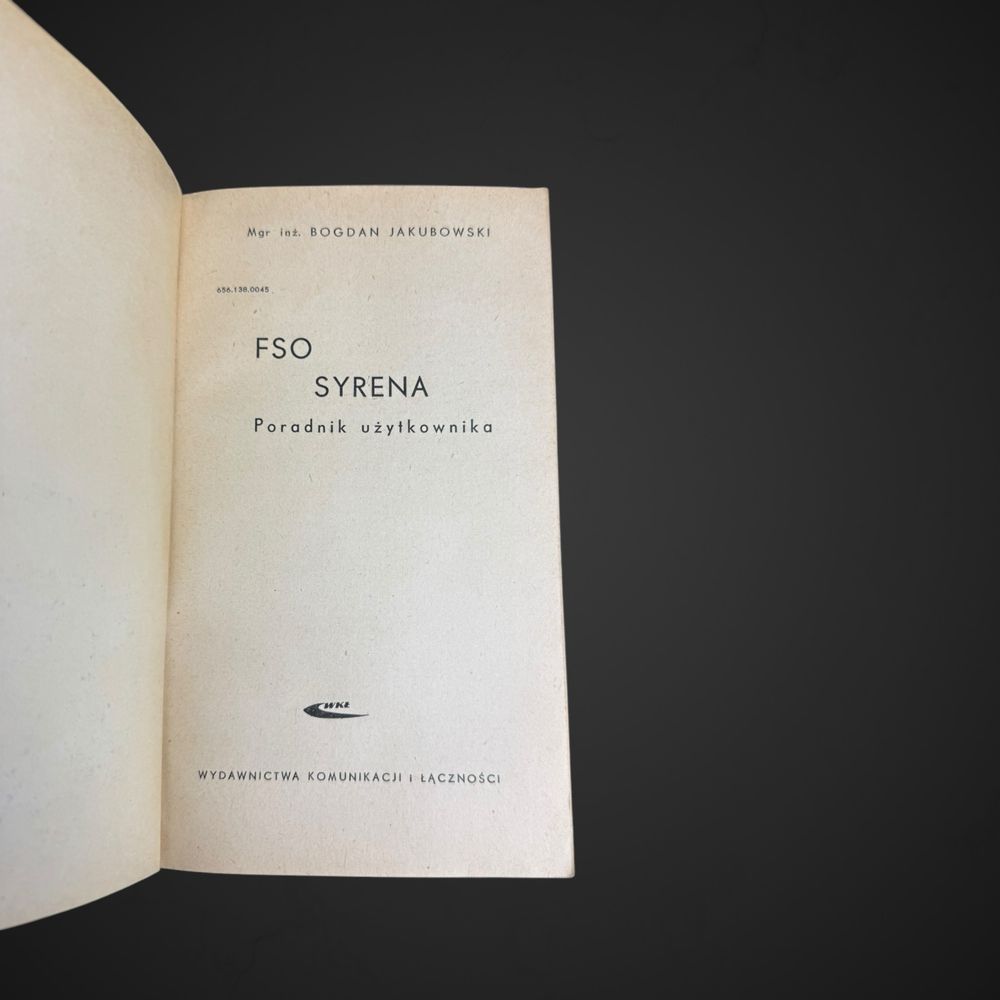Fso Syrena Poradnik Użytkowania WKŁ 1965 J5/032407