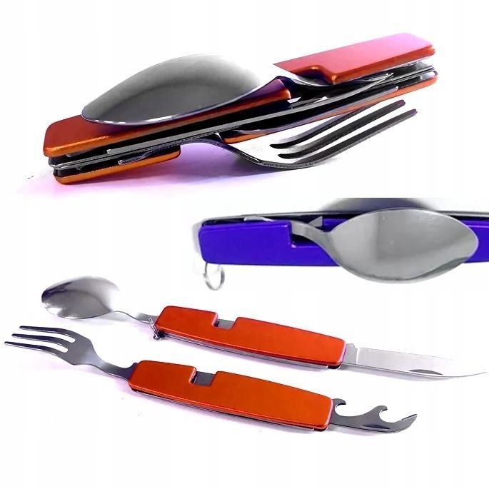 Niezbędnik turystyczne scyzoryk sztućce nóż łyżka widelec otwieracz