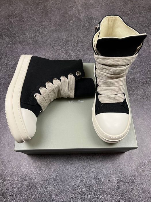 Rick Owens Ramones Jambo Lace Low Black White