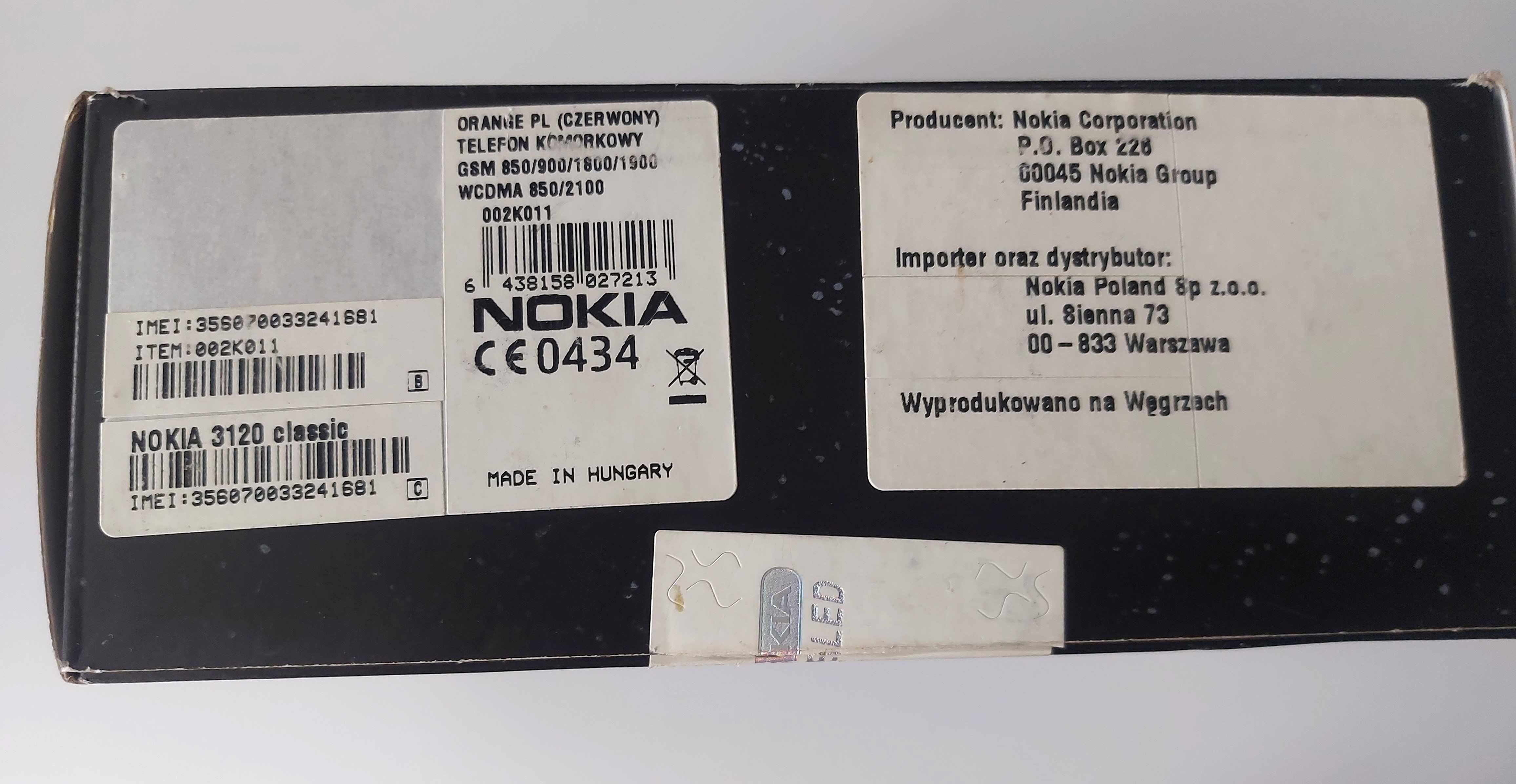 Karton Pudełko Box  NOKIA 3120 classic Oryginalny