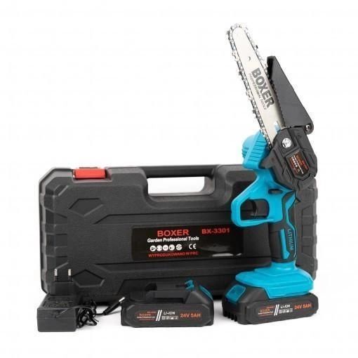 Акумуляторна пилка,сучкоріз,бензопила BOXER BX-3301 (2 шини+2ланцюга)