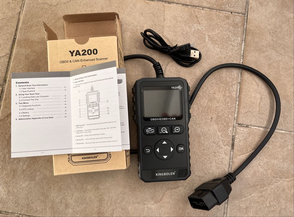 Skaner diagnostyczny, czytnik błędów YA200 OBD2