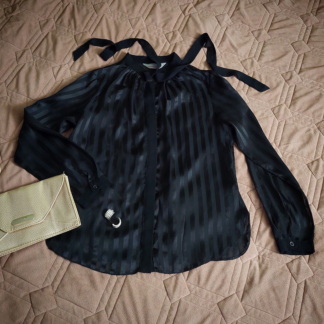 Блуза,блузка чорна, шифонова блуза, dorothy