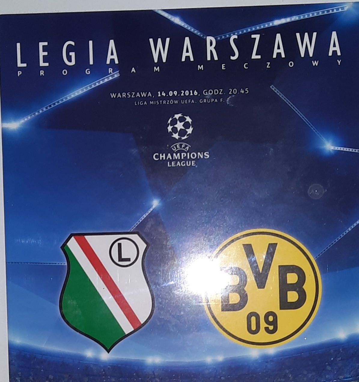 Program meczowy Legia Borusia 2016