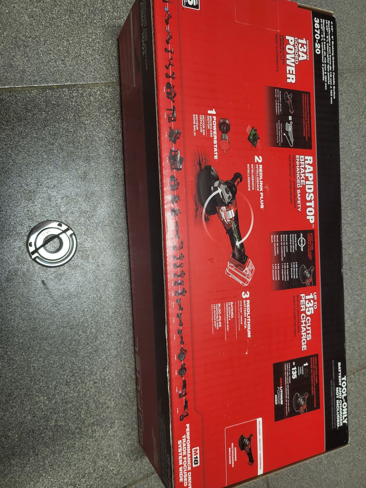 Milwaukee 3670-20 3670 уши болгарка кутова шліфмашина