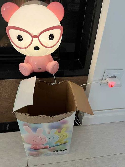 Lampka nocna Królik LED 2,5 W różowa POLUX