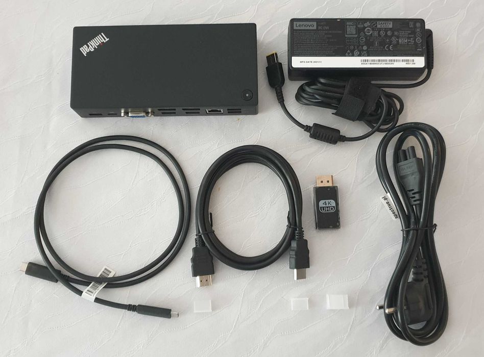 Stacja dokująca Lenovo Thinkpad USB-C Dock kable zasilacz 90W jak nowa