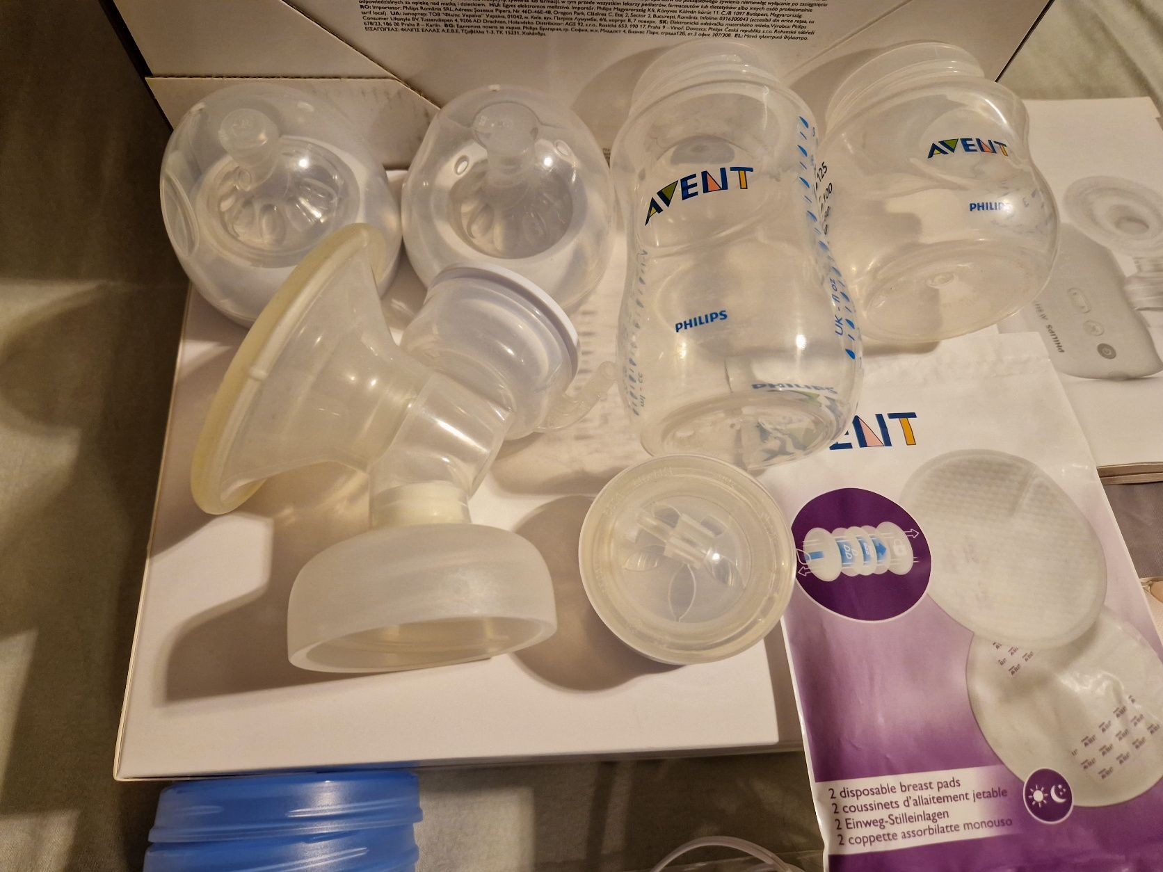 Duży zestaw Laktator elektryczny Philips Avent +10szt wore