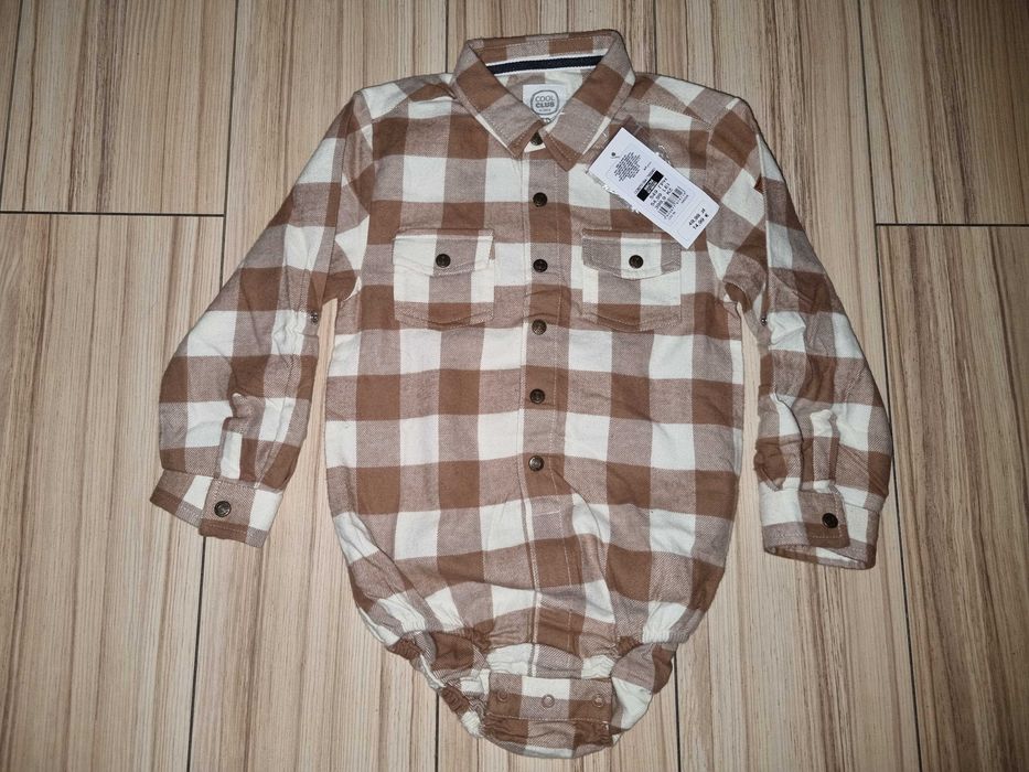 Nowe body koszulowe krata flanela 98 cool club smyk