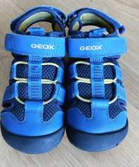 Sandały chłopięce skórzane Geox niebiesko-żółte rozmiar 28