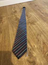 Krawat do garnituru w paski szary