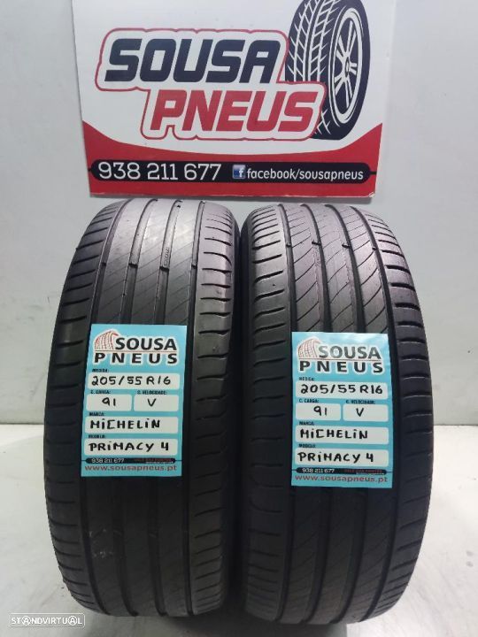 2 pneus semi novos 205-55r16 michelin - oferta dos portes 90 EUROS