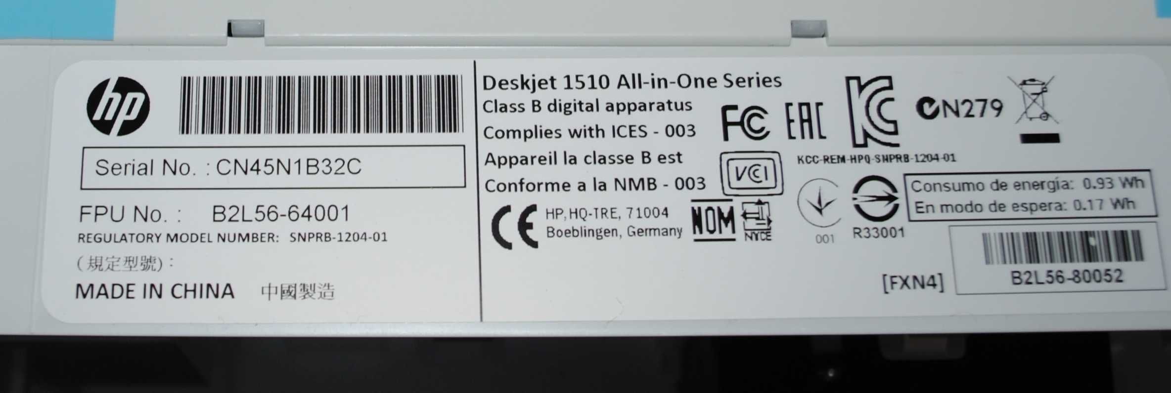 HP DeskJet 1510 All-In-One кольоровий принтер сканер копір B2L56-64001