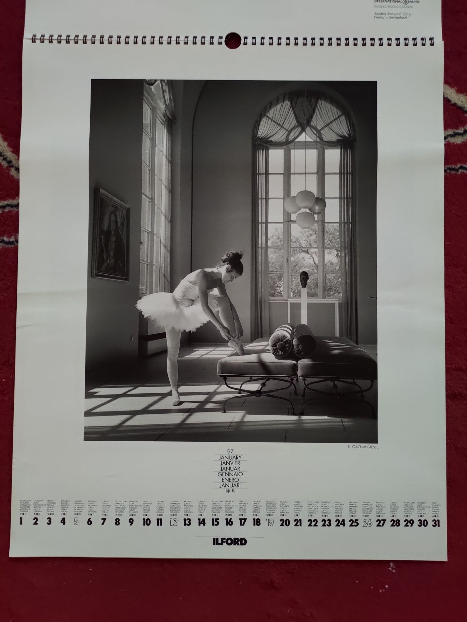 Calendário de parede Ilford 1997