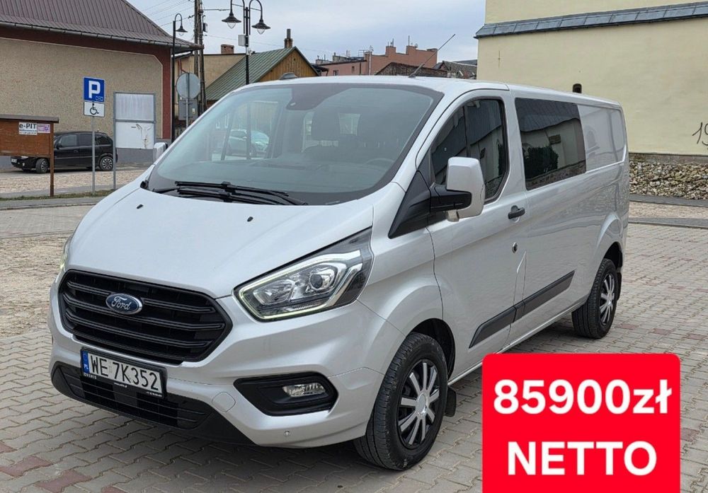 Ford Transit Custom  Brygadówka/6 osobowy/Salon PL/Bezwypadkowy/Lakier oryginalny/Gwarancja