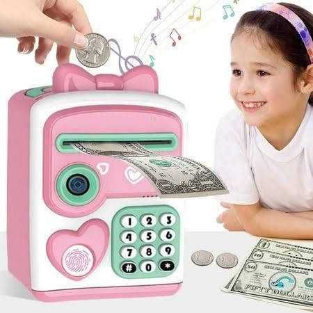 Сейф скарбничка дитяча , імітація сканера відбитка, 2 банкноти