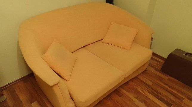 Sofa kanapa rozkładana żółta