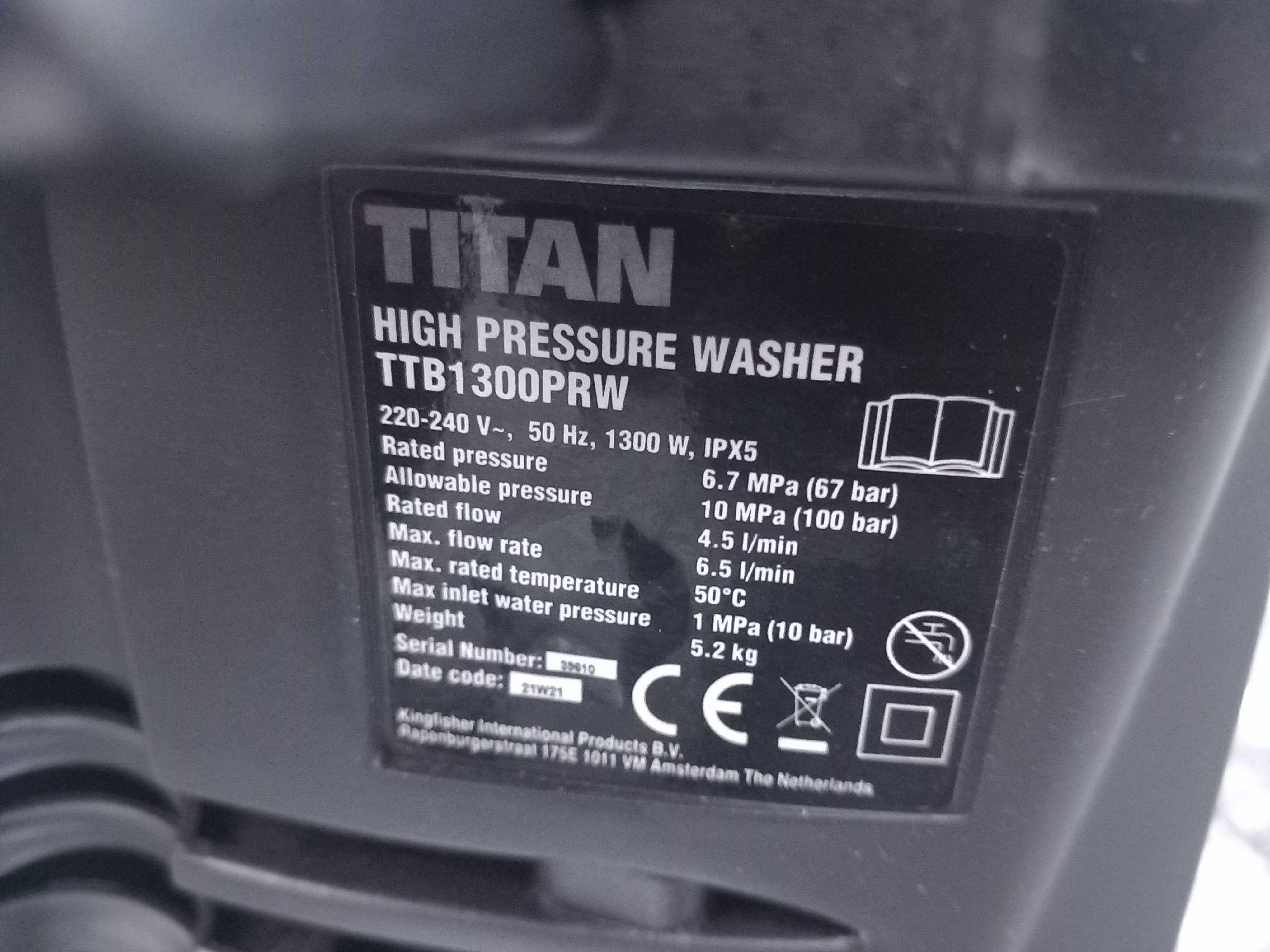 Myjka wysokociśnieniowa Titan 1300 Wat 100 bar !!