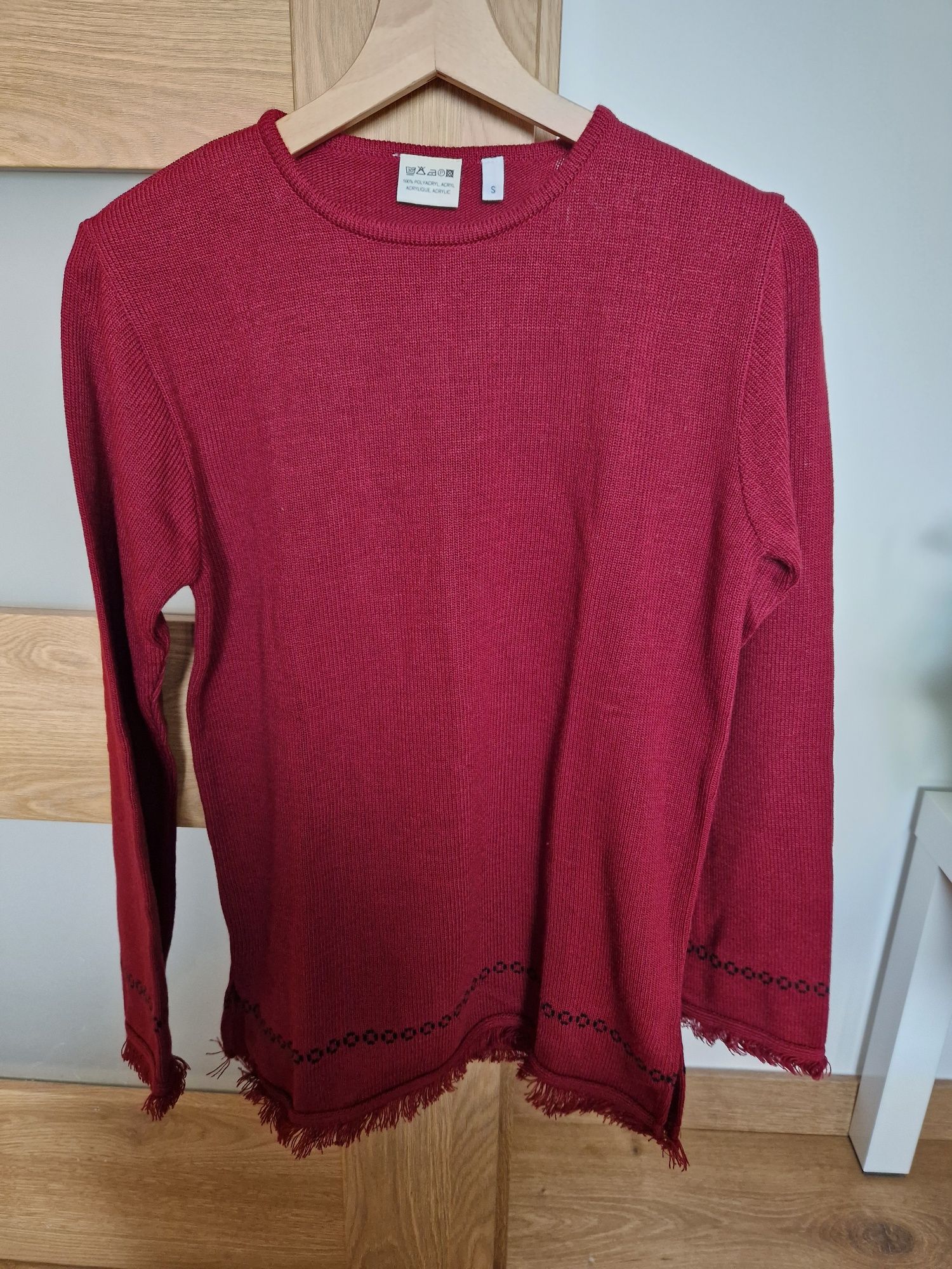 Sweter bordowy damski S nowy bez metki