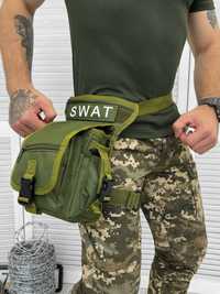 Тактична набедренна сумка хакі "SWAT"