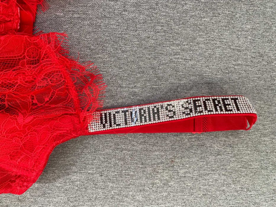 komplet bielizny victoria's secret red v3 new+torebka 80C